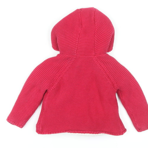 Marks and Spencer Red Cotton Hooded Coat 18-24M Unisex Winter