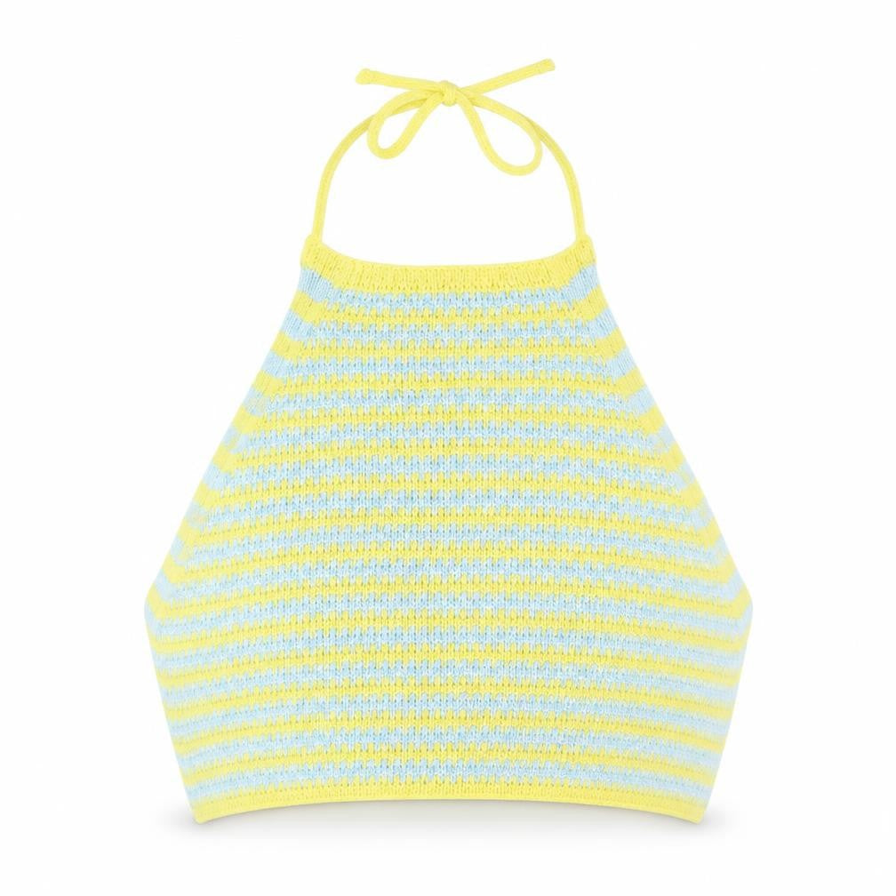 Pull&Bear Women's Multicoloured Striped Halter Tank