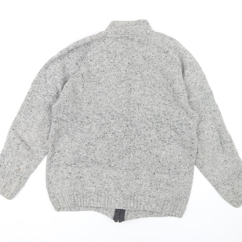 Peter Gribby Men's Grey Full Zip Wool Jumper M