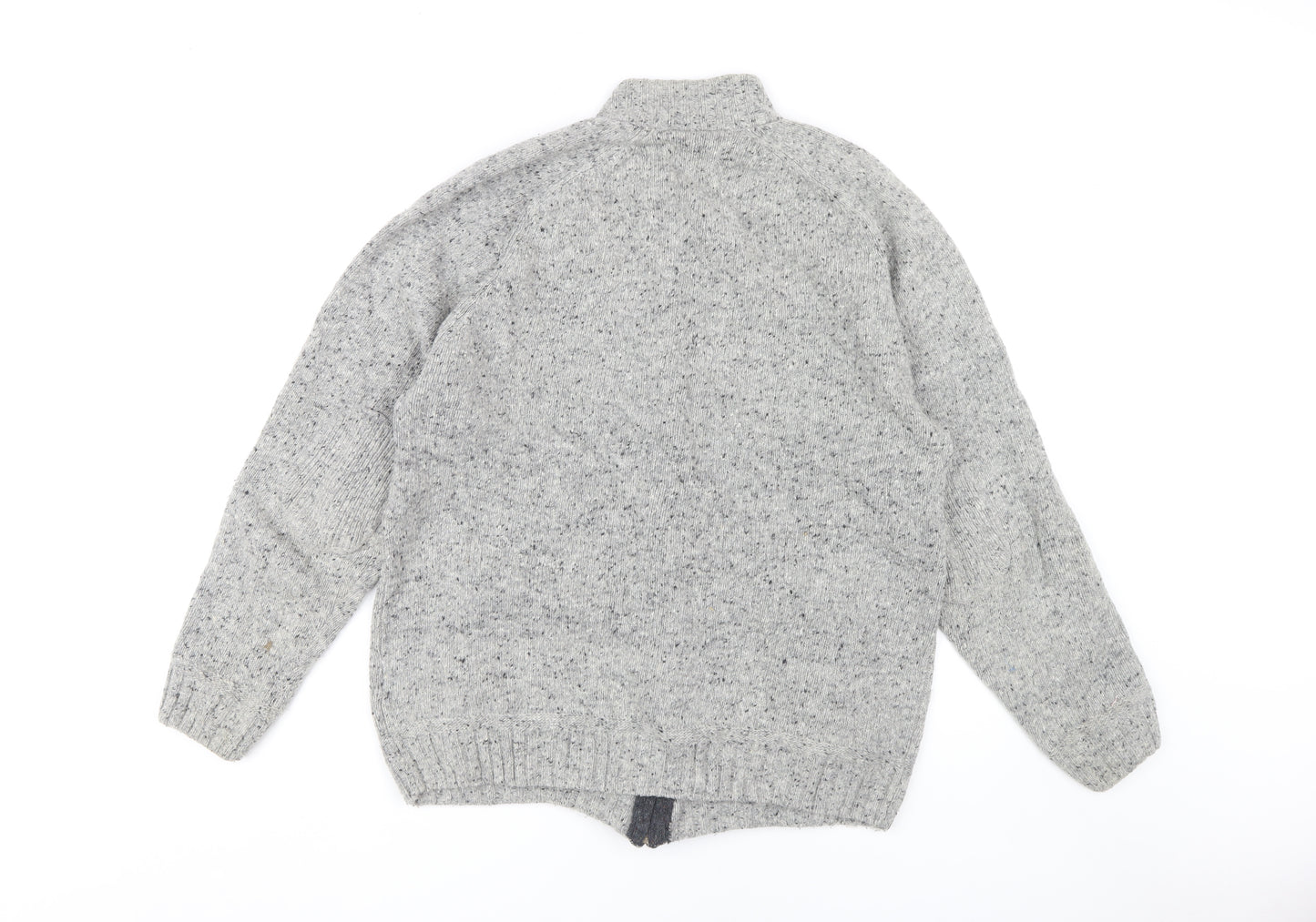 Peter Gribby Men's Grey Full Zip Wool Jumper M