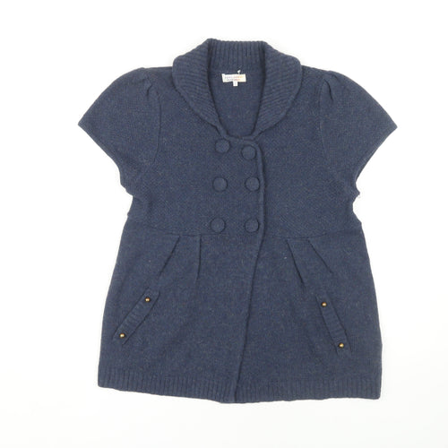 River Island Women's Blue Cardigan UK 16 Short Sleeve