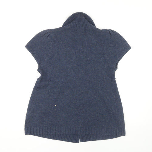 River Island Women's Blue Cardigan UK 16 Short Sleeve