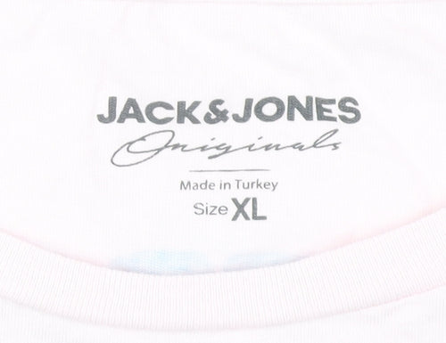 Jack & Jones Men's Pink Graphic Print XL T-Shirt
