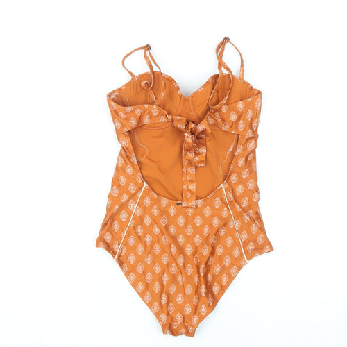 2Chillies Women’s Orange Floral One Piece Swimsuit Size 12