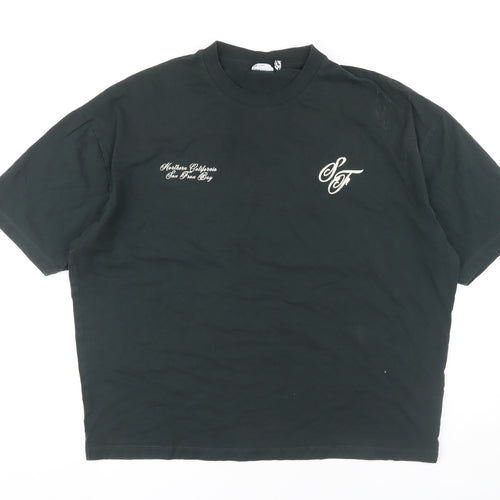 ASOS Men's Black T-Shirt, L, Short Sleeve, Cotton