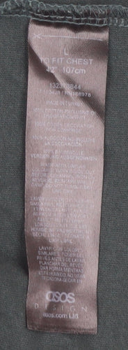 ASOS Men's Black T-Shirt, L, Short Sleeve, Cotton