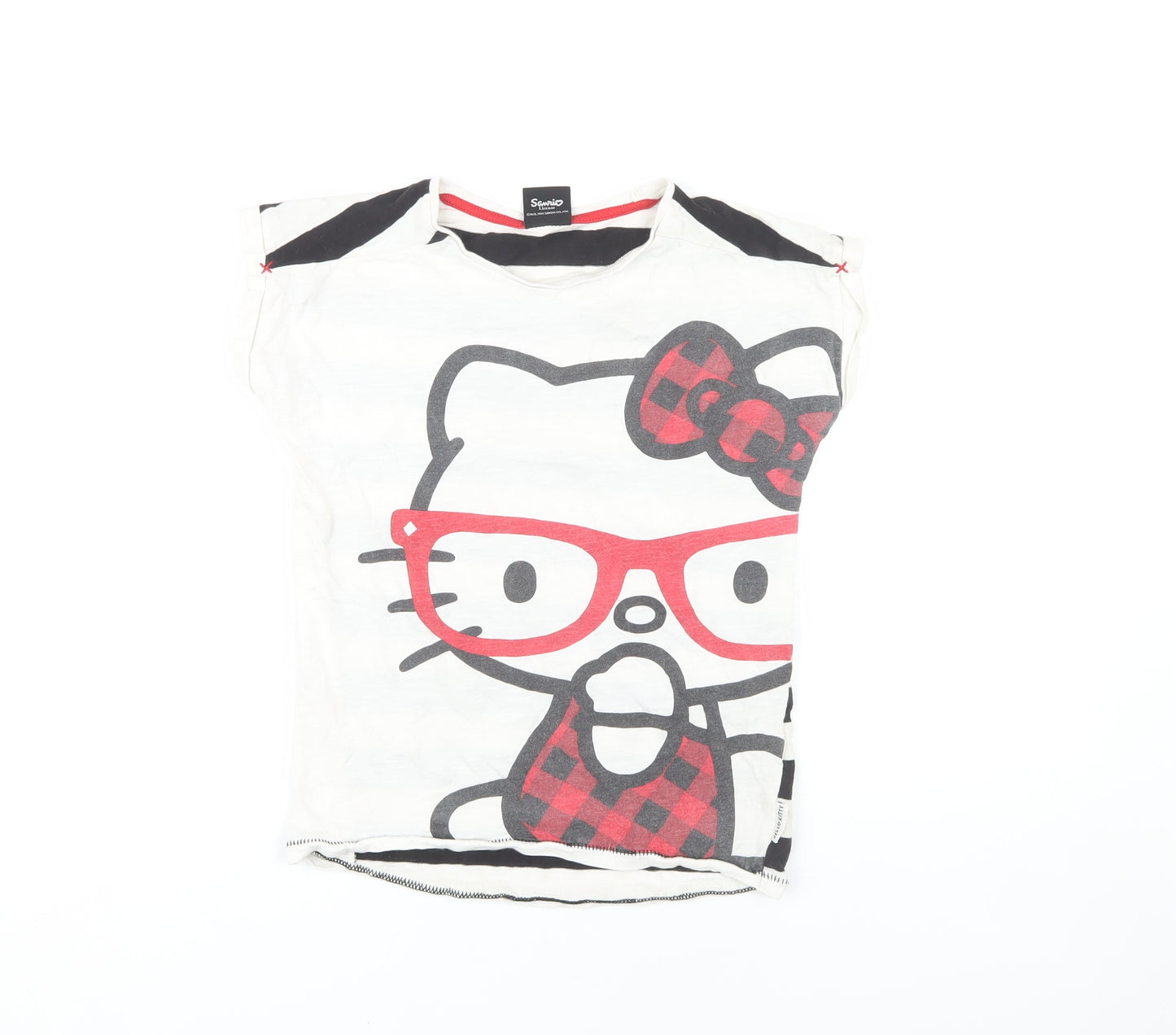 Hello Kitty Girls White Graphic T-Shirt, 9-10 Years, Sleeveless