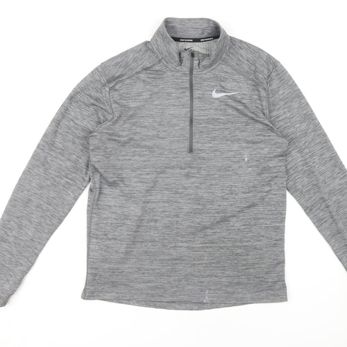 Nike Men's Grey Long Sleeve Running Pullover