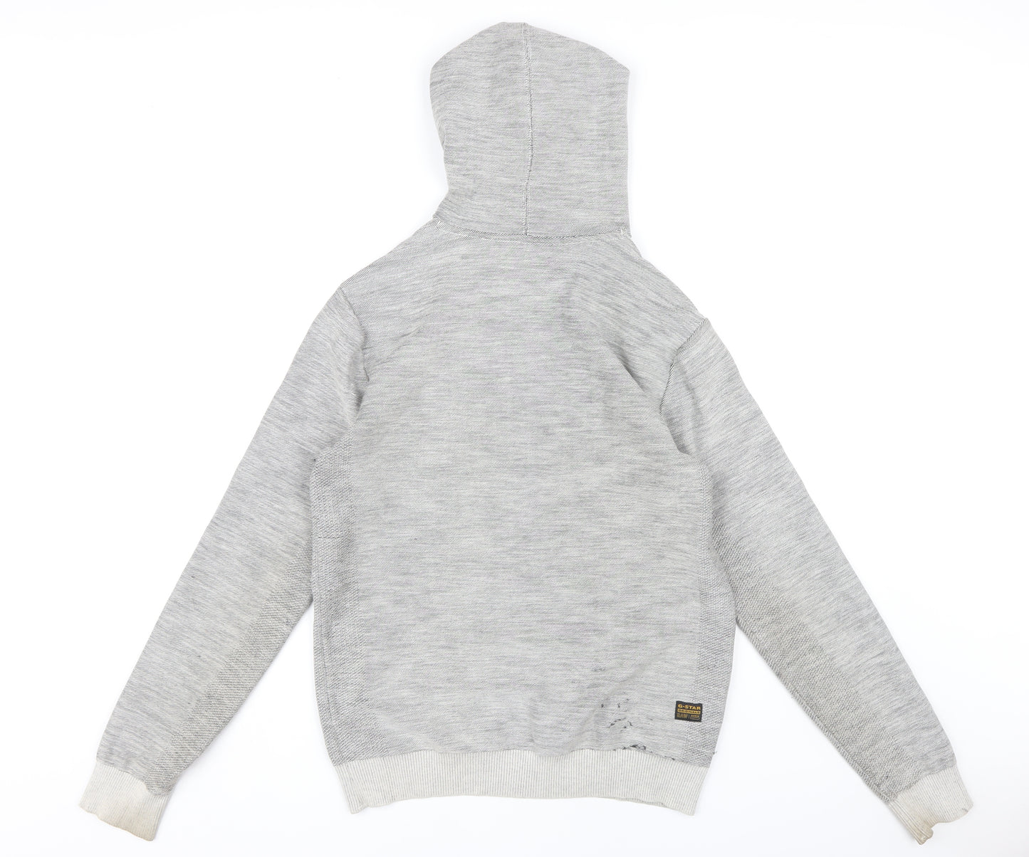 G-Star RAW Men’s Grey Pullover Hoodie, S, Logo, Hooded