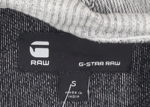 G-Star RAW Men’s Grey Pullover Hoodie, S, Logo, Hooded