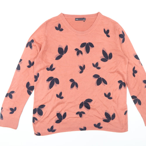 Marks & Spencer Women’s Pink 16 Floral Jumper