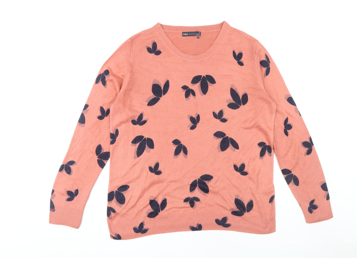Marks & Spencer Women’s Pink 16 Floral Jumper
