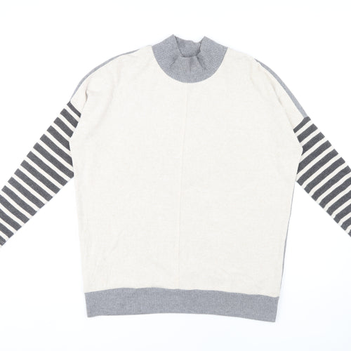 Next Women's Grey Striped Pullover Jumper Size S