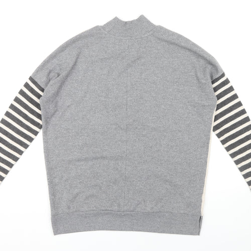 Next Women's Grey Striped Pullover Jumper Size S
