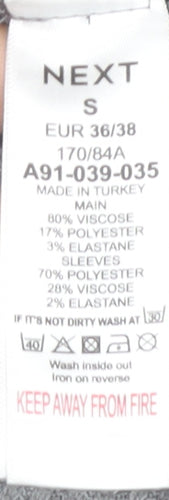 Next Women's Grey Striped Pullover Jumper Size S