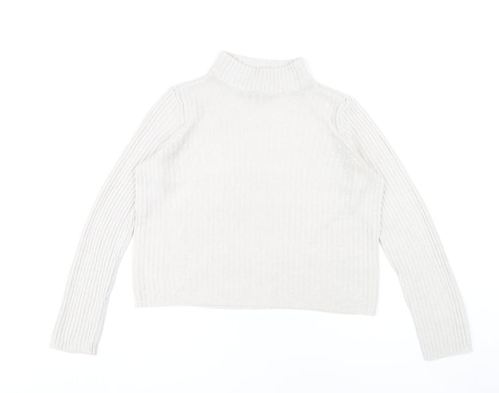 H&M Women’s Ivory Mock Neck Pullover Jumper S