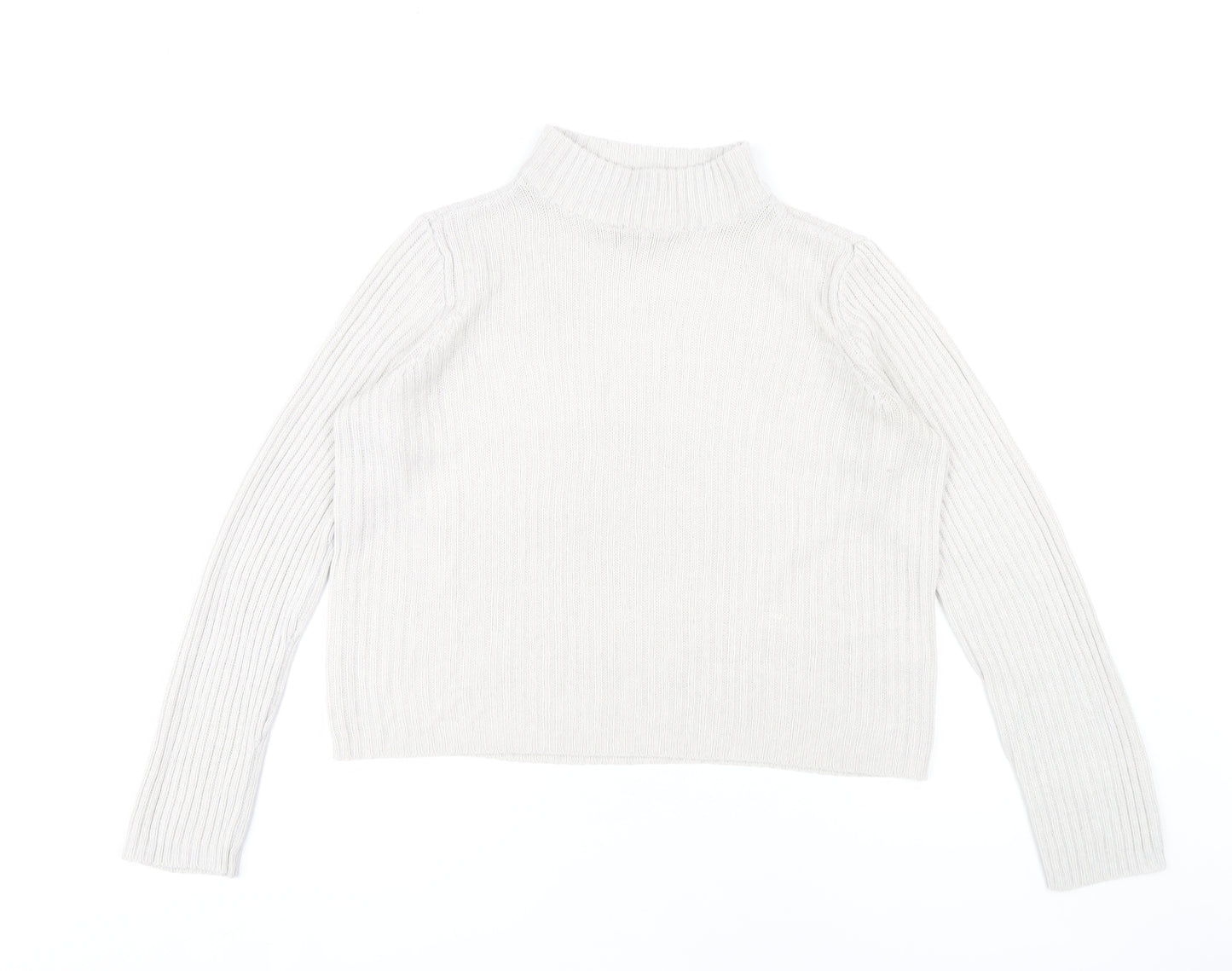 H&M Women’s Ivory Mock Neck Pullover Jumper S