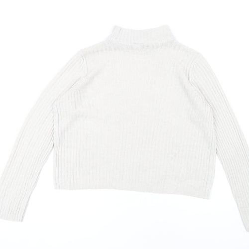 H&M Women’s Ivory Mock Neck Pullover Jumper S