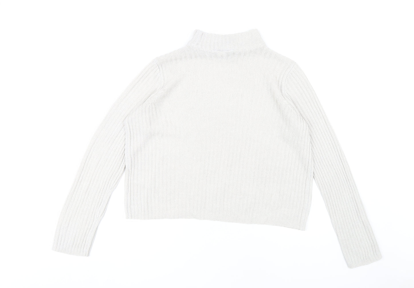 H&M Women’s Ivory Mock Neck Pullover Jumper S