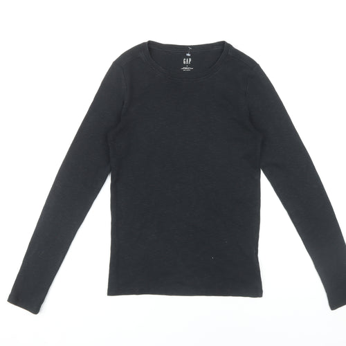 Gap Women's Black Long Sleeve T-Shirt, Size S