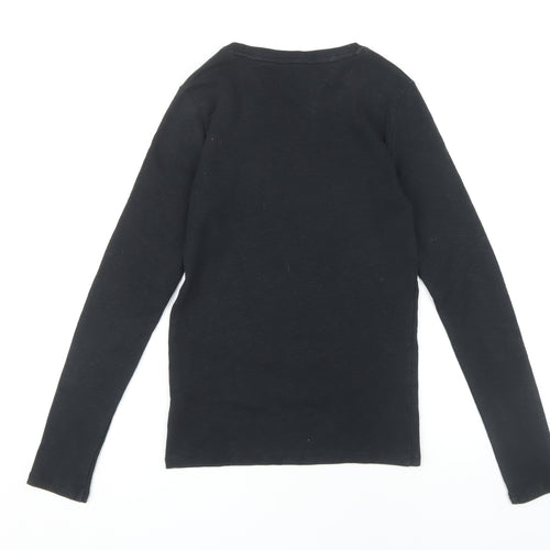Gap Women's Black Long Sleeve T-Shirt, Size S