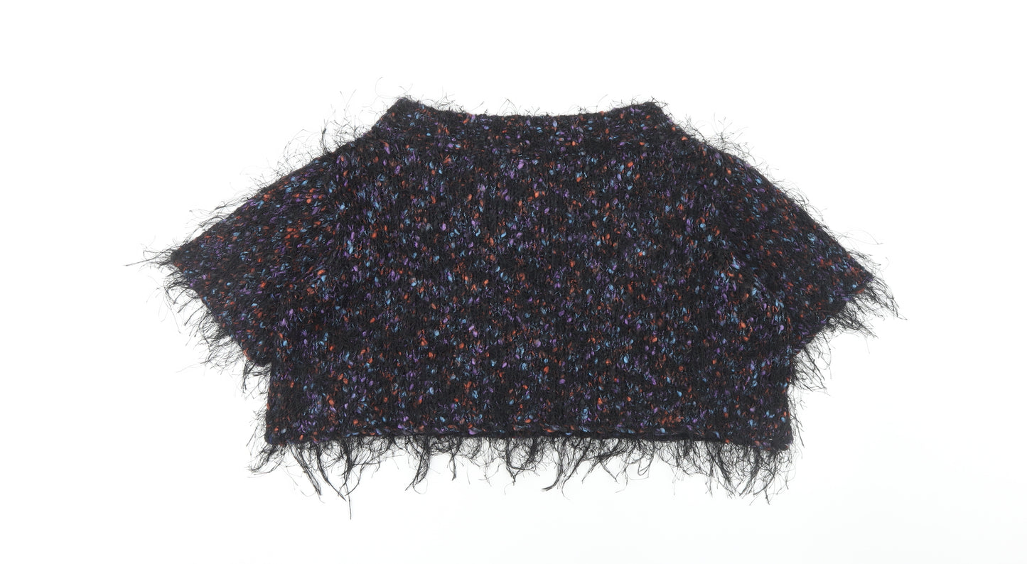 Topshop Women's Multicoloured Cropped Blouse Size 16