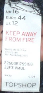 Topshop Women's Multicoloured Cropped Blouse Size 16