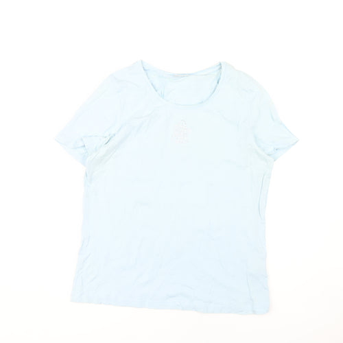 Damart Women's Blue Cotton T-Shirt, Size 14