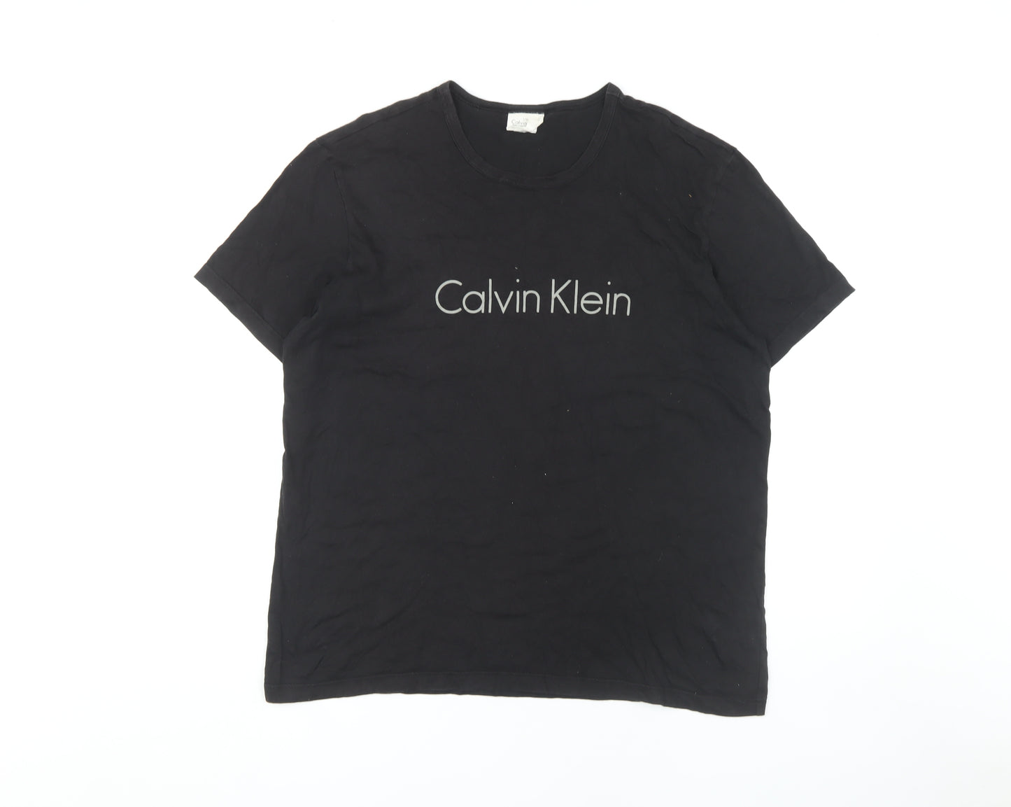 Calvin Klein Men's Black L T-Shirt, Cotton Crew Neck