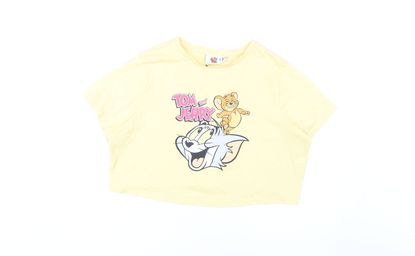Tom & Jerry Women's Yellow Cropped T-Shirt 2XL