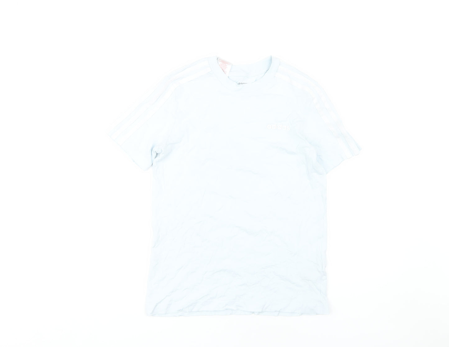 Adidas Boys White T-Shirt, Size 11-12, Casual Basic Tee