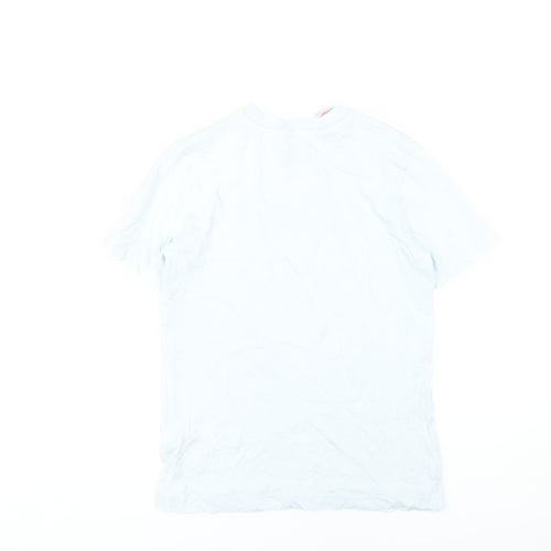 Adidas Boys White T-Shirt, Size 11-12, Casual Basic Tee