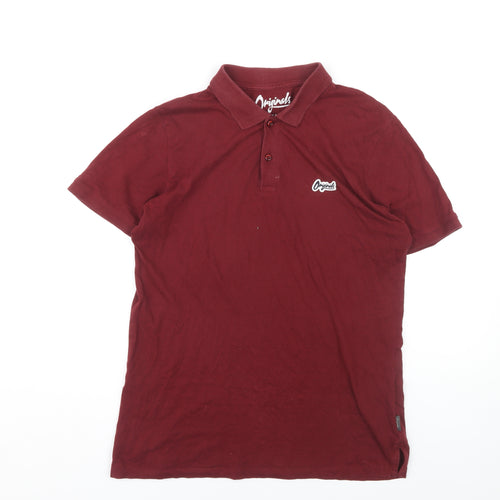Jack & Jones Men's Red Polo Shirt M, Casual Style