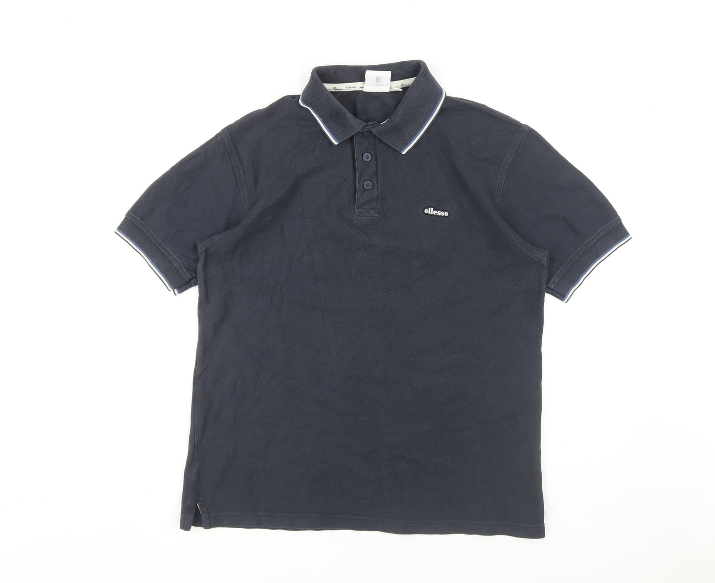 Ellesse Men's Black Polo Shirt - Medium