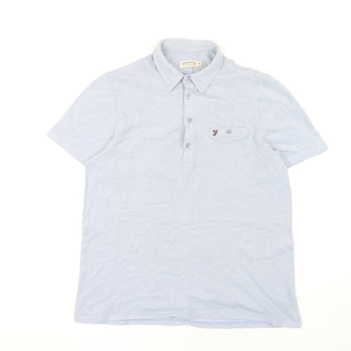 Farah Men's Blue Medium Polo Shirt Short Sleeve