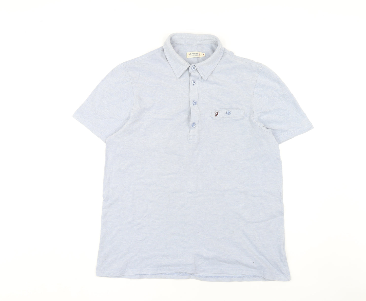 Farah Men's Blue Medium Polo Shirt Short Sleeve