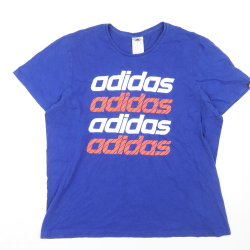 Adidas Men's Blue XL Graphic Print T-Shirt