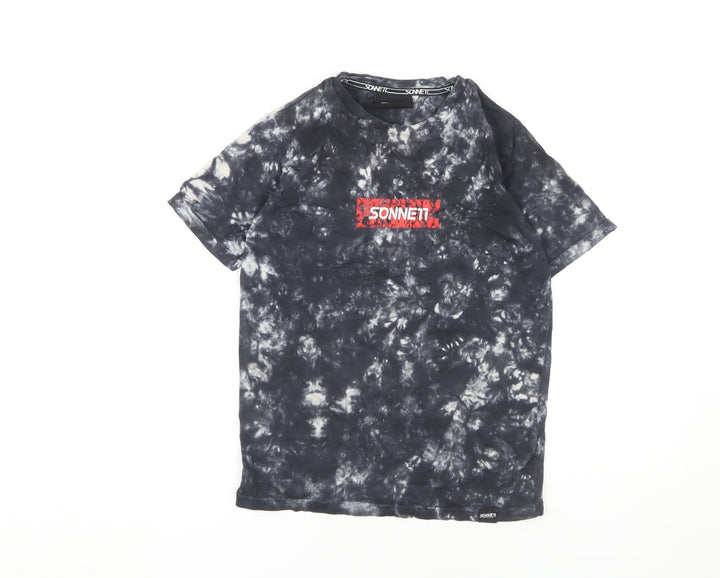 Sonneti Boys Black Tie Dye Logo T-Shirt 10-12 Years New