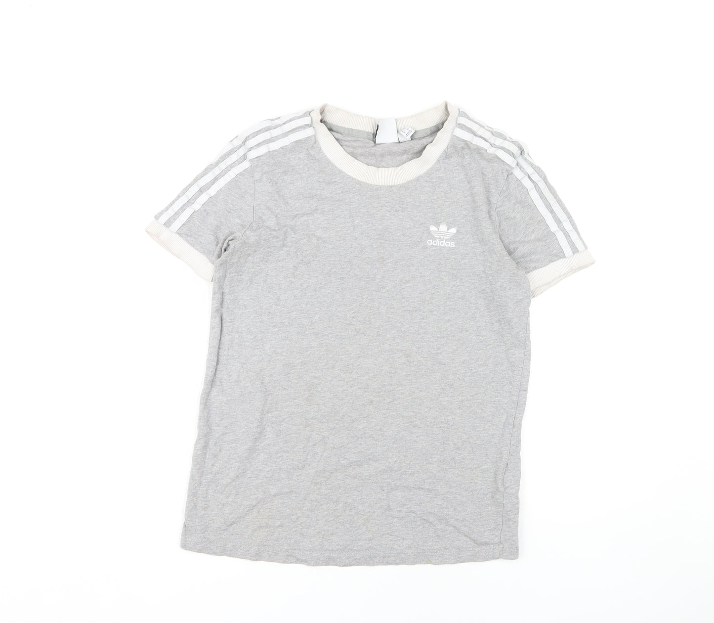 Adidas Women's Grey Ringer T-Shirt Size 10