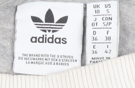 Adidas Women's Grey Ringer T-Shirt Size 10