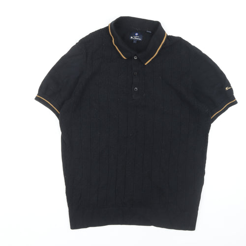 Ben Sherman Men's Black Cotton Polo Shirt L