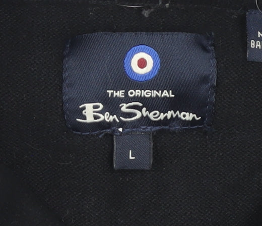 Ben Sherman Men's Black Cotton Polo Shirt L