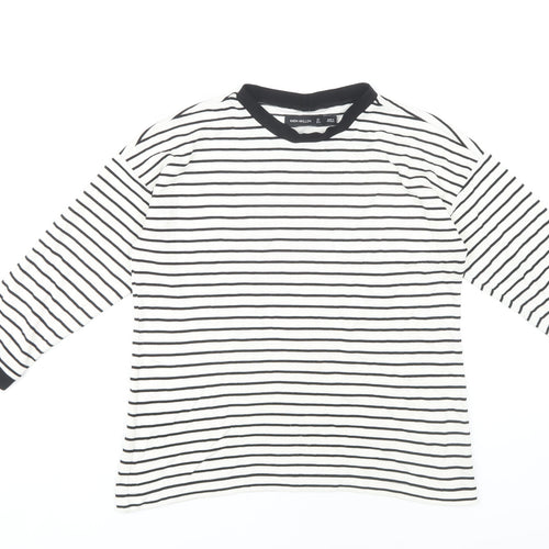Karen Millen Women's Black/White Striped T-Shirt, Size 8, Ringer