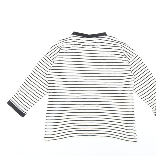 Karen Millen Women's Black/White Striped T-Shirt, Size 8, Ringer