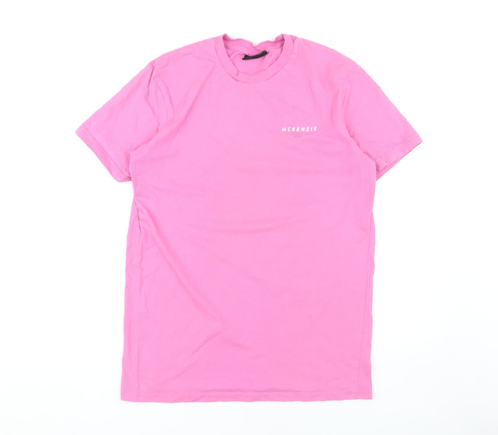 McKenzie Men's Pink Crew Neck T-Shirt - Size M