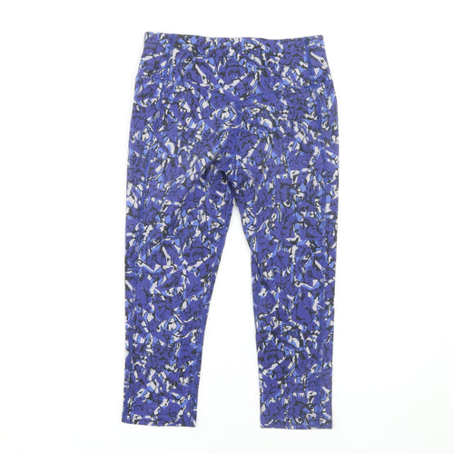 Nike Women Blue Camouflage Cropped Leggings XS
