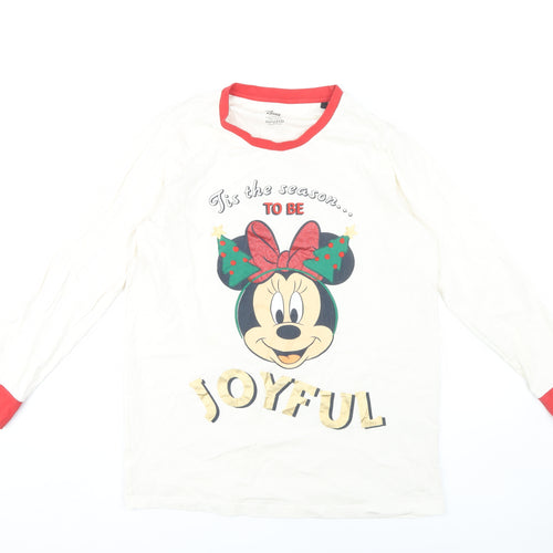 Disney Women's White Minnie Mouse Christmas Nightshirt 12-14