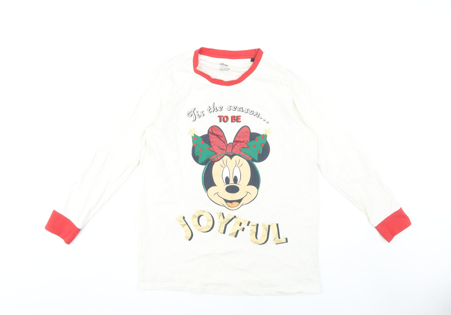 Disney Women's White Minnie Mouse Christmas Nightshirt 12-14