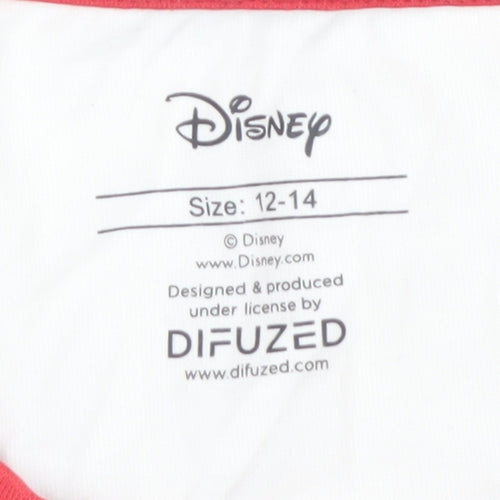 Disney Women's White Minnie Mouse Christmas Nightshirt 12-14