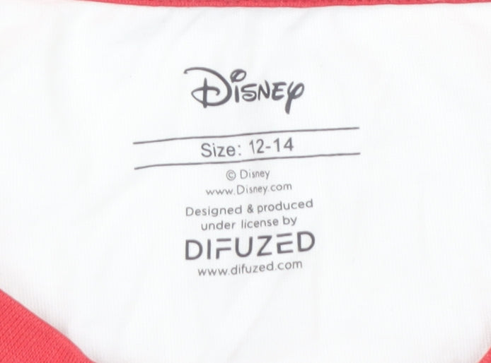 Disney Women's White Minnie Mouse Christmas Nightshirt 12-14